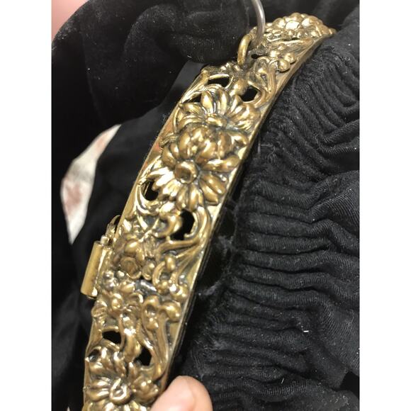 Vgt 1940s Guild Purse Original Black Filigree Metal Frame Handbag Evening Bag - Picture 5 of 11